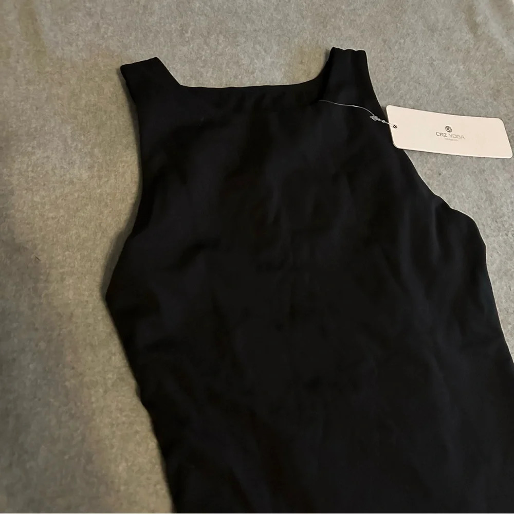 NWT CRZ YOGA Butterluxe Sleeveless Bodysuit High Neck Black size XXS - Picture 4 of 8